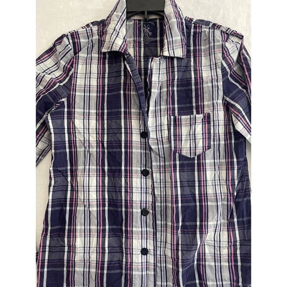 Victorias Secret Sz S Hidden button front multi stripe Purple shirt Casual Women - Picture 5 of 11